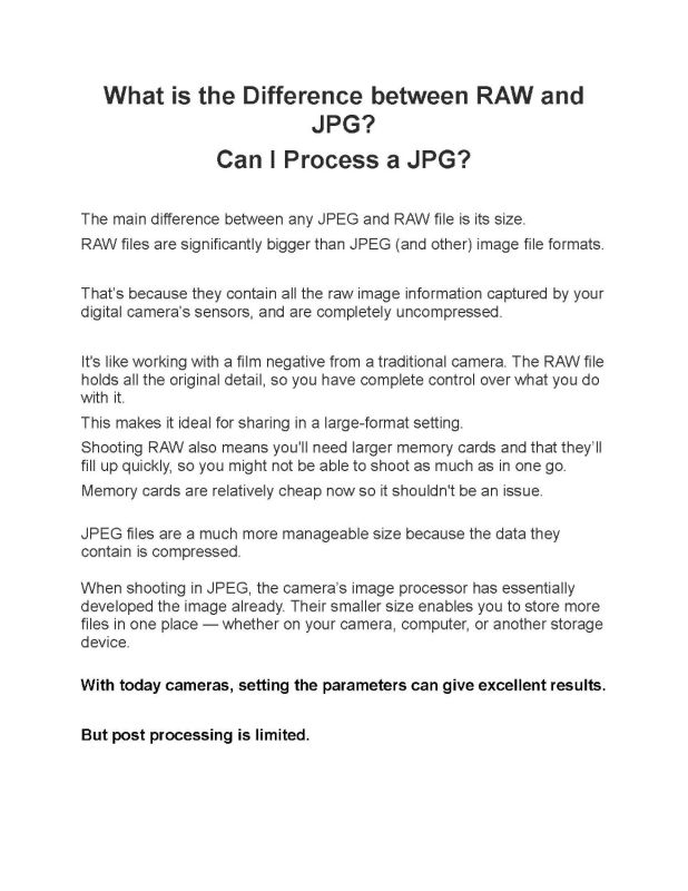 what is the difference between raw and jpg